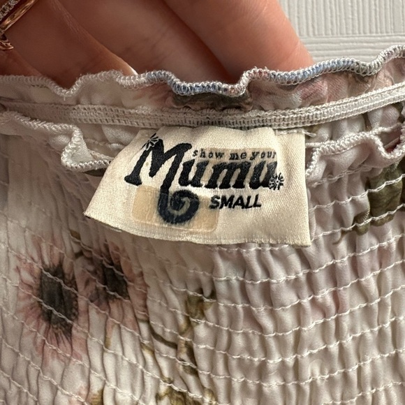 Show Me Your MUMU Floral Maggie Maxi Dress W/ Smocking & Tie Straps Size Small - Picture 3 of 3